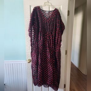 Unique Vintage Plus Red Polka Dot Caftan